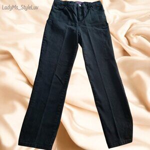 Gloria Vanderbilt "Amanda" Black Denim Stretch Jeans Like New 6P Petite